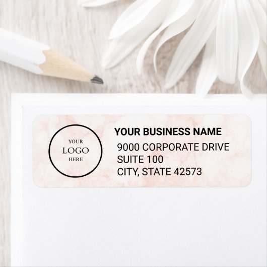 Business Logo Custom Return Address Label ラベル (インサイチュ)