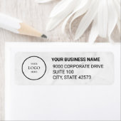 Business Logo Custom Return Address Label ラベル (インサイチュ)