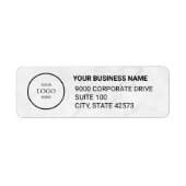 Business Logo Custom Return Address Label ラベル (正面)