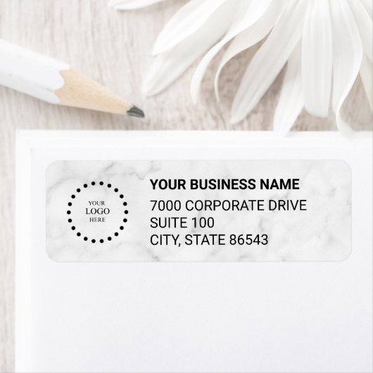 Business Logo Custom Return Address Label ラベル (インサイチュ)