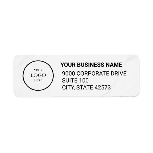 Business Logo Custom Return Address Label ラベル (正面)