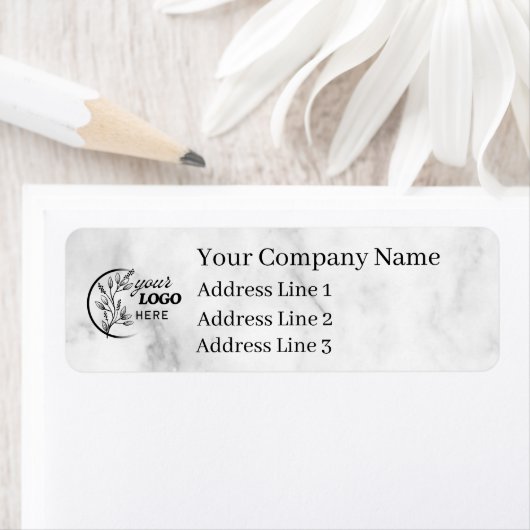 Business Logo Custom Return Address Label ラベル (インサイチュ)