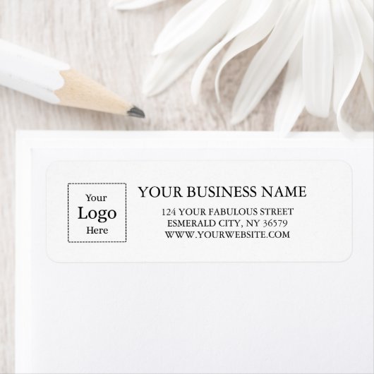 Business Logo Custom Return Address Label ラベル (インサイチュ)
