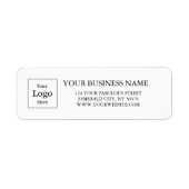 Business Logo Custom Return Address Label ラベル (正面)