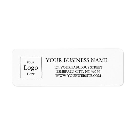 Business Logo Custom Return Address Label ラベル (正面)