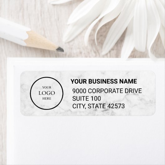 Business Logo Custom Return Address Label ラベル (インサイチュ)