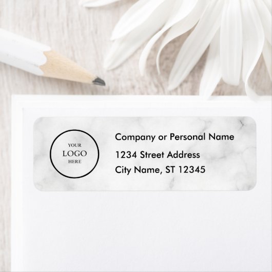 Business Logo Custom Return Address Label ラベル (インサイチュ)