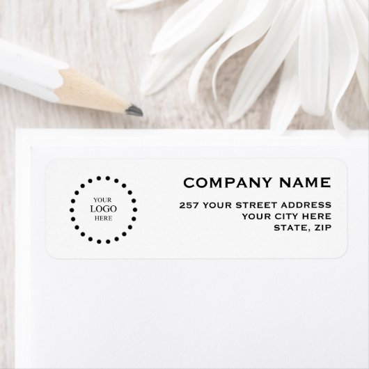 Business Logo Custom Return Address Label ラベル (インサイチュ)