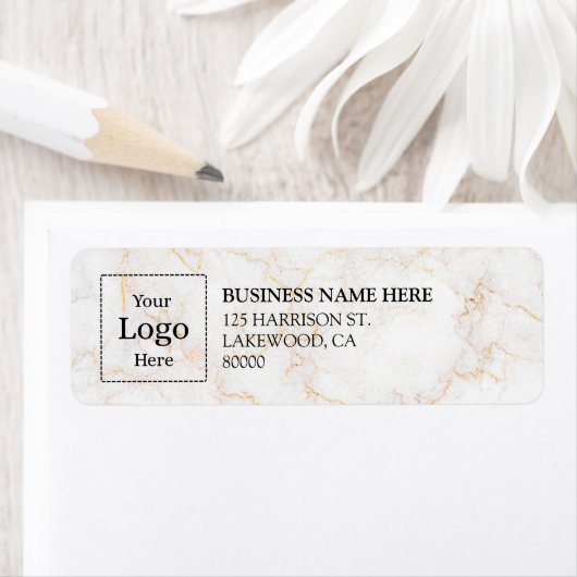 Business Logo Custom Return Address Label ラベル (インサイチュ)