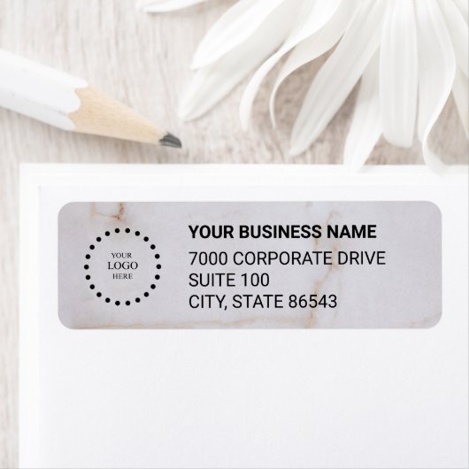 Business Logo Custom Return Address Label ラベル (インサイチュ)