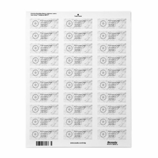 Business Logo Custom Return Address Label ラベル (フルシート)