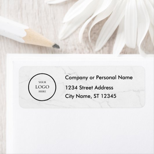 Business Logo Custom Return Address Label ラベル (インサイチュ)