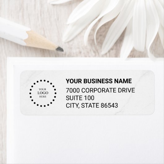 Business Logo Custom Return Address Label ラベル (インサイチュ)