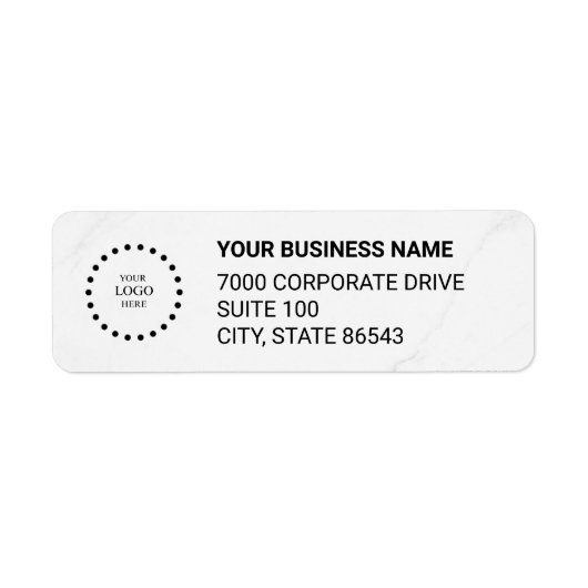 Business Logo Custom Return Address Label ラベル (正面)