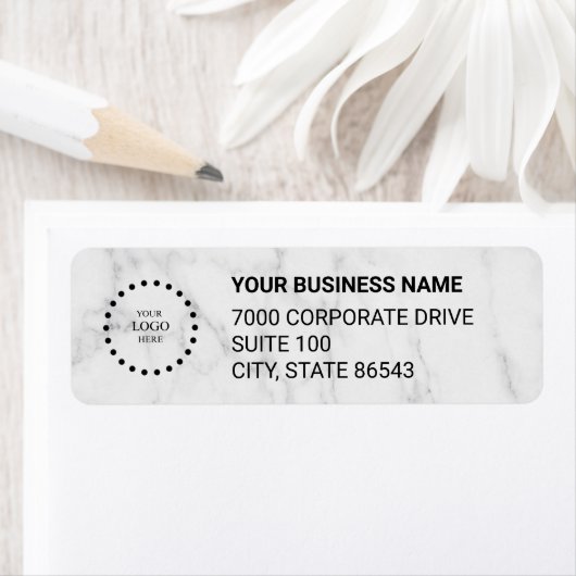 Business Logo Custom Return Address Label ラベル (インサイチュ)