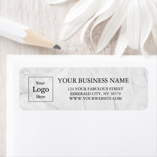 Business Logo Custom Return Address Label ラベル (インサイチュ)
