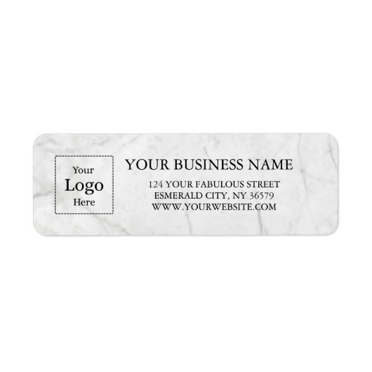 Business Logo Custom Return Address Label ラベル (正面)