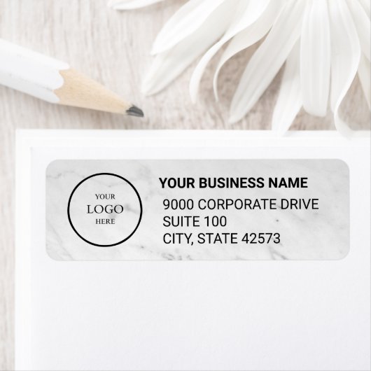 Business Logo Custom Return Address Label ラベル (インサイチュ)