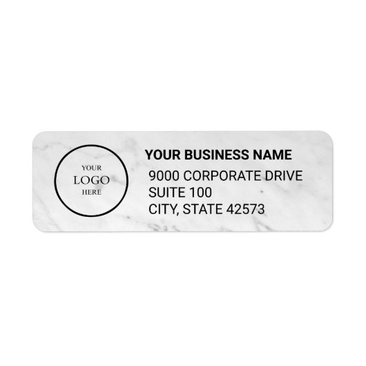 Business Logo Custom Return Address Label ラベル (正面)