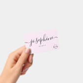 Business logo Custom script name pink staff バッジ (手持ち)