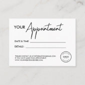 Business logo Custom Simple modern  予約カード (正面)