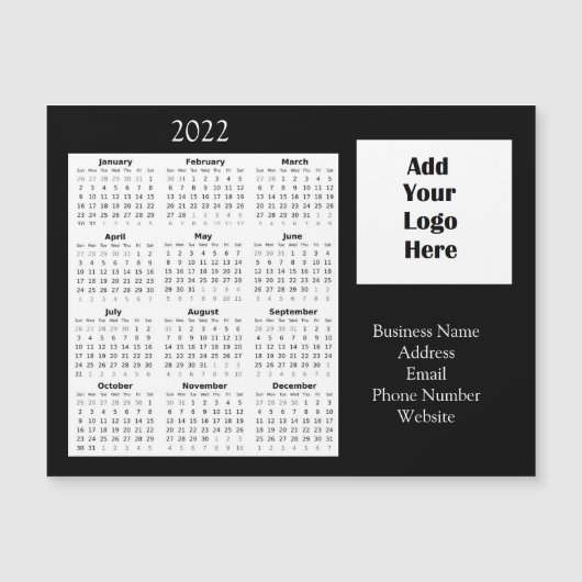 Business Logo Customer Annovation 2022カレンダー マグネット招待状 (正面)