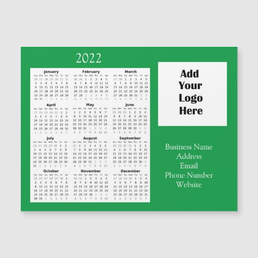 Business Logo Customer Annovation 2022カレンダー マグネット招待状 (正面)