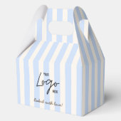 Business Logo Cute Blue Stripes Cookie フェイバーボックス (正面)