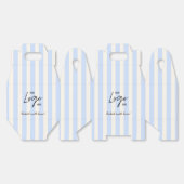 Business Logo Cute Blue Stripes Cookie フェイバーボックス (見開き)
