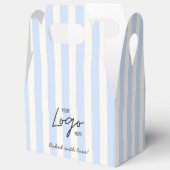 Business Logo Cute Blue Stripes Cookie フェイバーボックス (見開き)