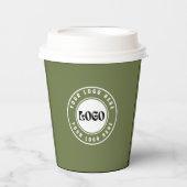 Business LOGO elegant black &white Professional  紙コップ (正面)