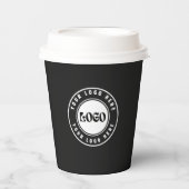 Business LOGO elegant black &white Professional  紙コップ (正面)