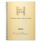 Business logo elegant gold name script ノートブック (正面)