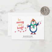 Business Logo Employee Christmas Holiday ノートカード (正面/裏面インサイチュ)