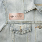 Business logo Employee Custom faux rose gold  名札 (インサイチュ)