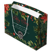 Business Logo Employees Christmas Holiday Custom ラージペーパーバッグ (裏面アングル)