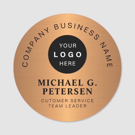 Business logo faux copper company employee 名札 (正面)