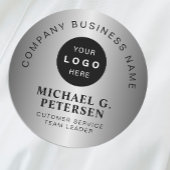 Business logo  faux silver company employee 名札