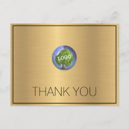 Business Logo Gold Thank You ポストカード
