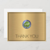 Business Logo Gold Thank You ポストカード (正面/裏面)