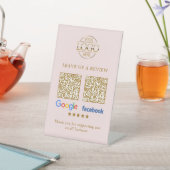 Business Logo Google & Facebook Reviews QR Code 台座サイン (インサイチュ)