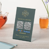 Business Logo Google & Facebook Reviews QR Code 台座サイン (インサイチュ)