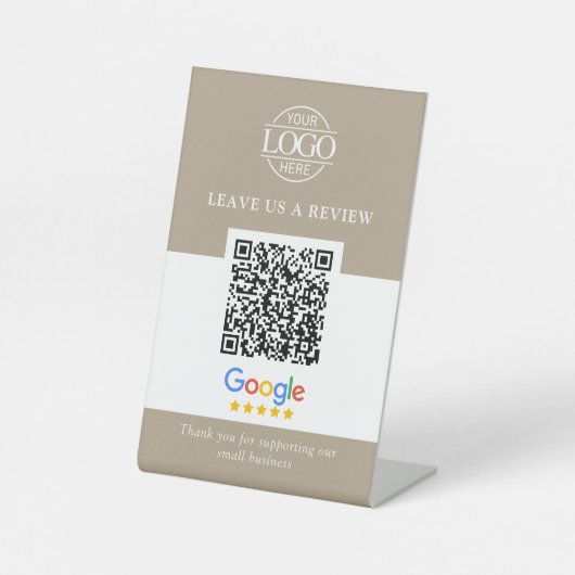Business Logo Google & Facebook Reviews QR Code 台座サイン (正面)