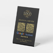 Business Logo Google & Facebook Reviews QR Code Pe 台座サイン (正面)