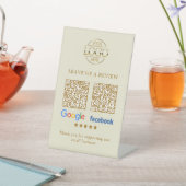 Business Logo Google & Facebook Reviews QR Code Pe 台座サイン (インサイチュ)