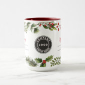 Business Logo Happy Holidays Employees Christmas マグカップ (中央)