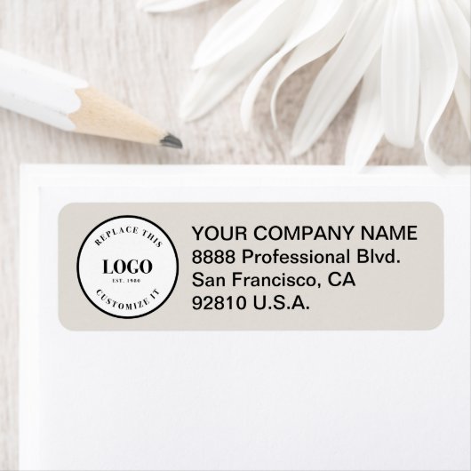 Business logo here Custom Corporate beige ラベル (インサイチュ)