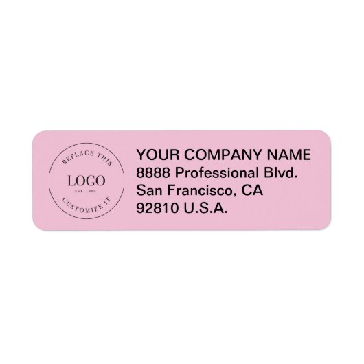 Business logo here Custom Corporate Pink ラベル (正面)