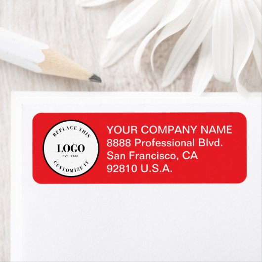 Business logo here Custom Corporate red ラベル (インサイチュ)