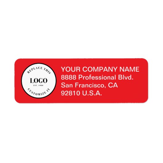 Business logo here Custom Corporate red ラベル (正面)